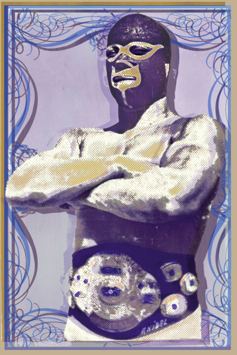 Peinture intitulée "Mexican Wrestler Lu…" par Tony Rubino, Œuvre d'art originale, Acrylique Monté sur Châssis en bois