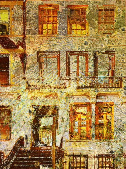 Ζωγραφική με τίτλο "West Side Van Gogh" από Tony Rubino, Αυθεντικά έργα τέχνης, Ακρυλικό Τοποθετήθηκε στο Ξύλινο φορείο σκελ…