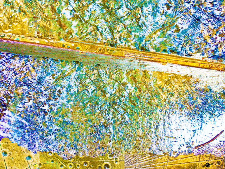 绘画 标题为“Aqua Metallic Series” 由Tony Rubino, 原创艺术品, 丙烯 安装在木质担架架上