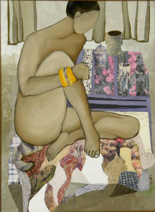 Pintura titulada "The Lady with an Or…" por Miriam Besa, Obra de arte original, Collages