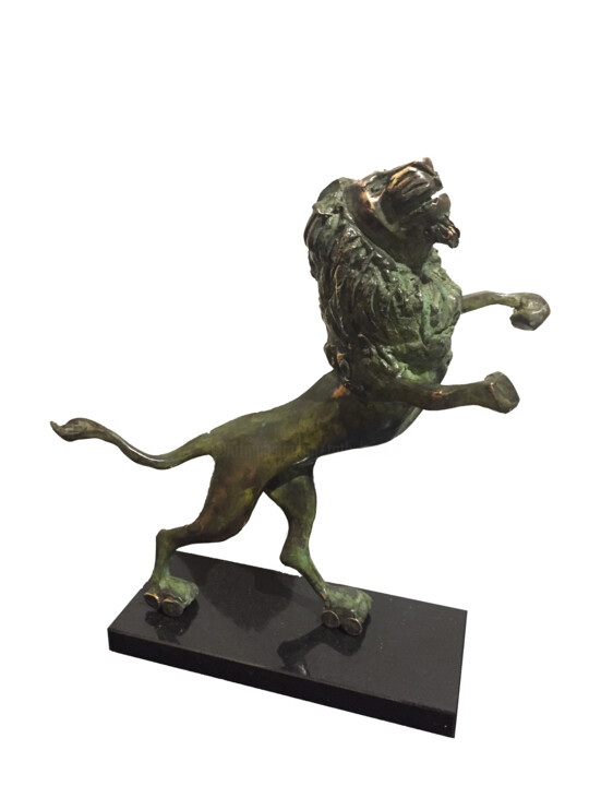 Rzeźba zatytułowany „Lion on scates” autorstwa Kristof Toth, Oryginalna praca, Brąz