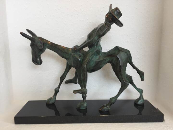 Rzeźba zatytułowany „Sancho Panza” autorstwa Kristof Toth, Oryginalna praca, Brąz