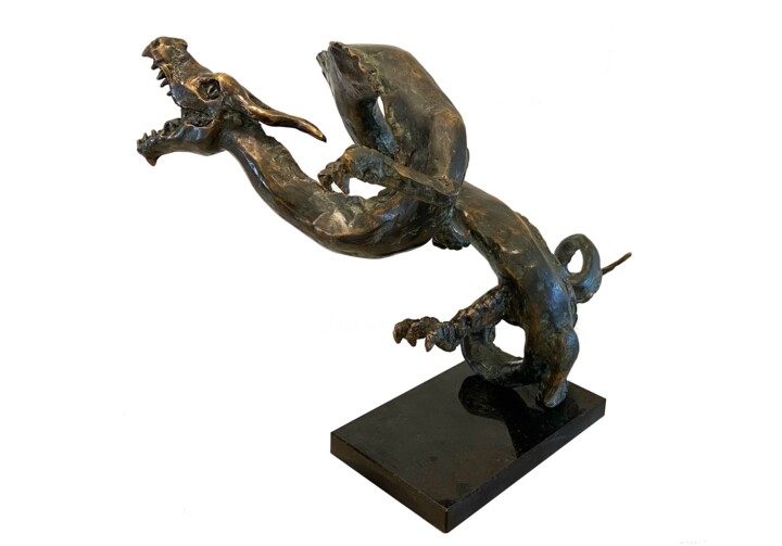 Sculpture intitulée "Chinese dragon" par Kristof Toth, Œuvre d'art originale, Bronze