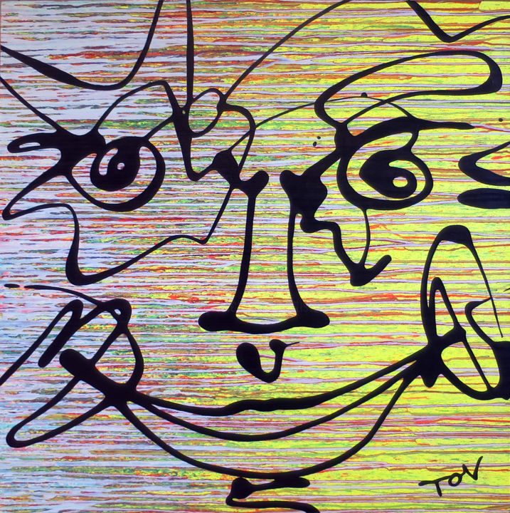 Картина под названием "Résistances" - Tov, Подлинное произведение искусства, Акрил Установлен на Деревянная рама для носилок