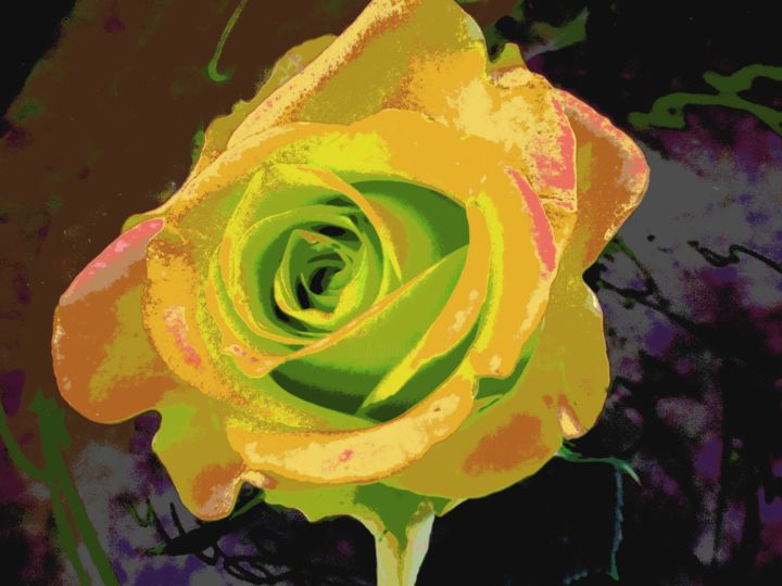 Photographie intitulée "Жёлтая роза" par Natalia Troshina, Œuvre d'art originale