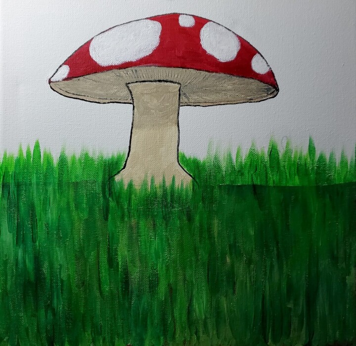 Pintura titulada "Just a Mushroom" por Troy Wilson-Ripsom, Obra de arte original, Acrílico Montado en Bastidor de camilla de…