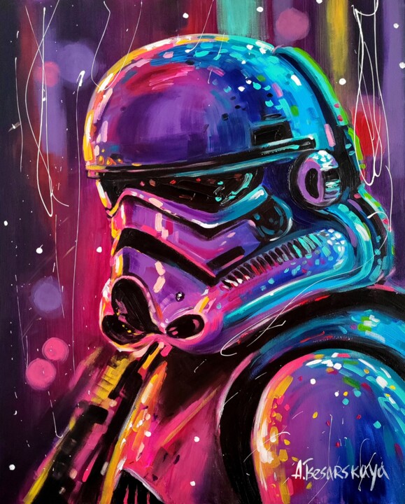 Картина под названием "Star wars - colorfu…" - Aliaksandra Tsesarskaya, Подлинное произведение искусства, Акрил Установлен н…