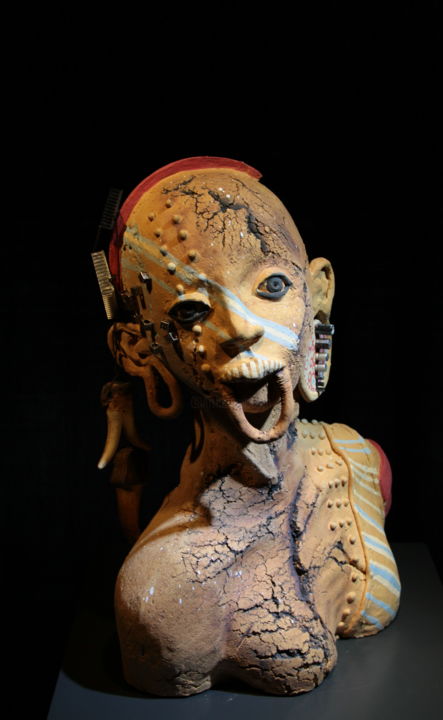 Sculpture titled "Omo Tribes" by Tuğçe Gökbulut, Original Artwork, Ceramics