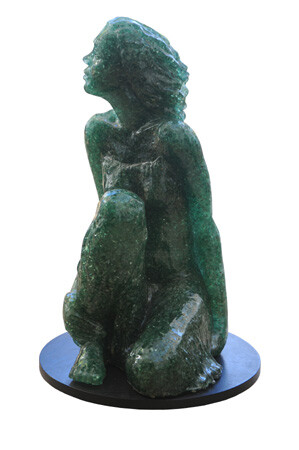 Sculpture titled "Curious Woman" by Tzipi Biran, Original Artwork, Mixed Media