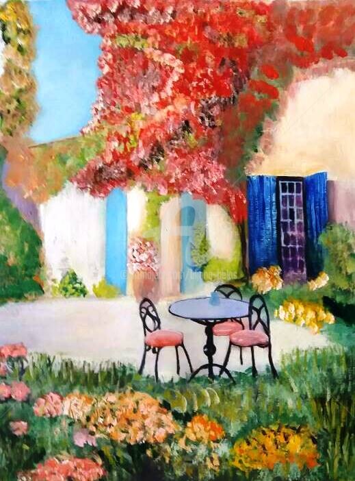 Painting titled "Jardins_2" by Uljana Bekis, Original Artwork, Oil