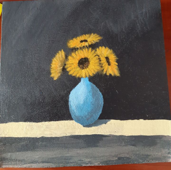 Peinture intitulée "Sunflowers" par Umut Çolak, Œuvre d'art originale, Acrylique