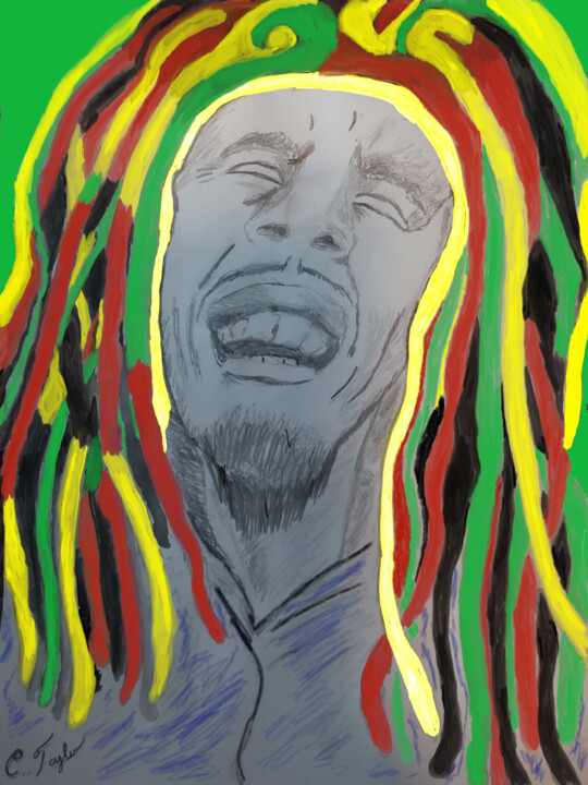 Bob Marley With A Splash Of Color (Green, 描画 Unchainedによって ...