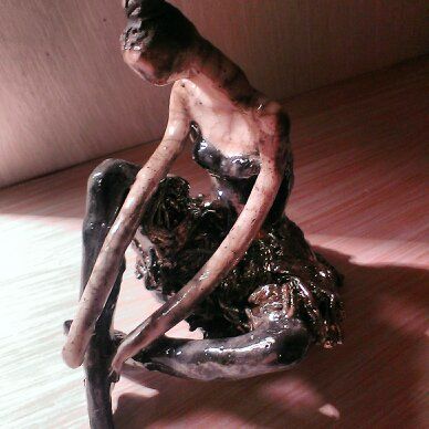 Skulptur mit dem Titel "black-swan.jpg" von Vera Pavelicposavec, Original-Kunstwerk