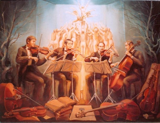 Pittura intitolato "Music" da Gábor Urbán, Opera d'arte originale