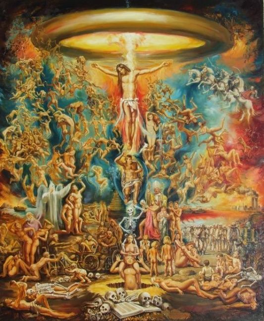 Painting titled "Apocalipse .." by Gábor Urbán, Original Artwork