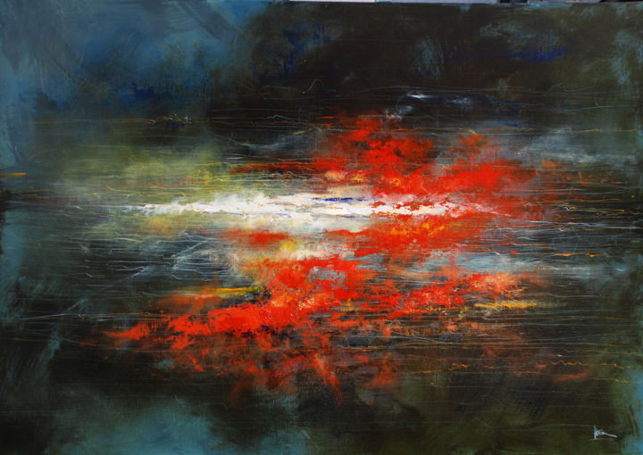 Pittura intitolato "Abstraction #52" da Christian Hevin, Opera d'arte originale