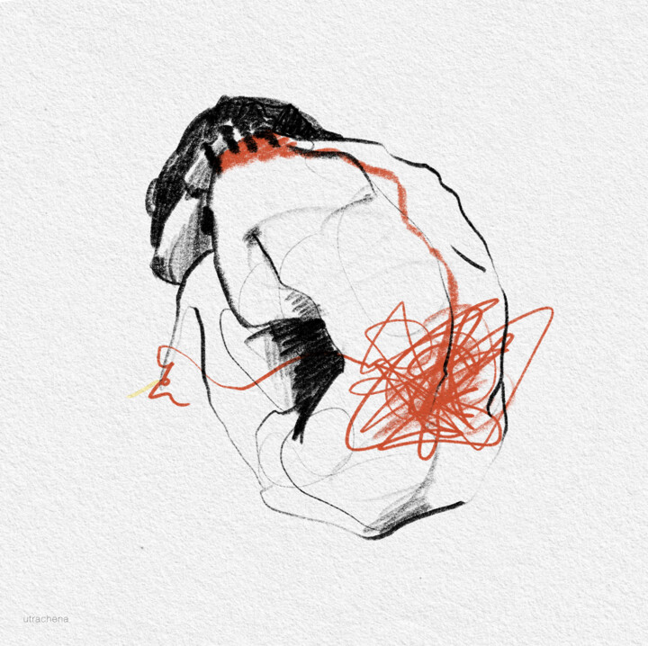 Grafika cyfrowa / sztuka generowana cyfrowo zatytułowany „Sadness” autorstwa Marie Utrachena, Oryginalna praca, 2D praca cyf…