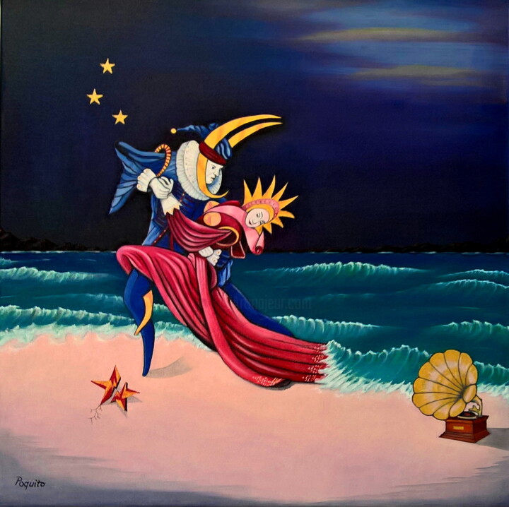 Peinture intitulée "„Estrella de baille…" par Uwe Bongardt, Œuvre d'art originale, Huile