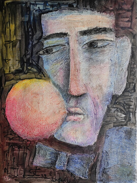 Malerei mit dem Titel "Inflating the ballo…" von Vadim Studenov, Original-Kunstwerk, Acryl