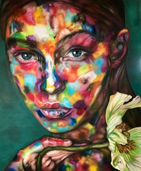 Peinture intitulée "Eva in colors" par Valentina Andrees, Œuvre d'art originale, Huile
