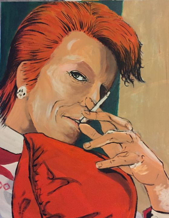 绘画 标题为“Rock series-Ziggy” 由Valentine Bow - Vb, 原创艺术品, 丙烯