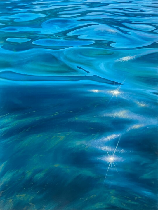 Pintura titulada "Translucent seas" por Valeria Ocean, Obra de arte original, Oleo Montado en Bastidor de camilla de madera