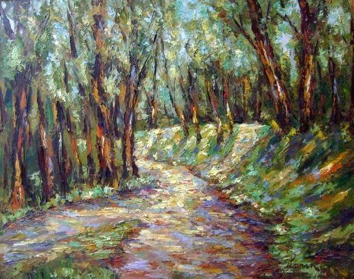 Painting titled "Wald" by Valeri Lanski-Waldt, Original Artwork