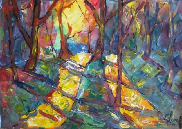 Painting titled "Sonnig Tag" by Valeri Lanski-Waldt, Original Artwork