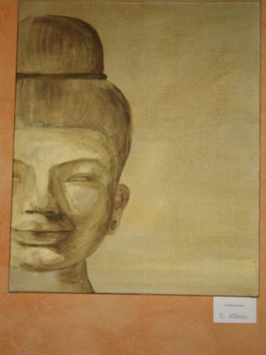 Painting titled "bouddha khmer" by Valérie Dessauges, Original Artwork