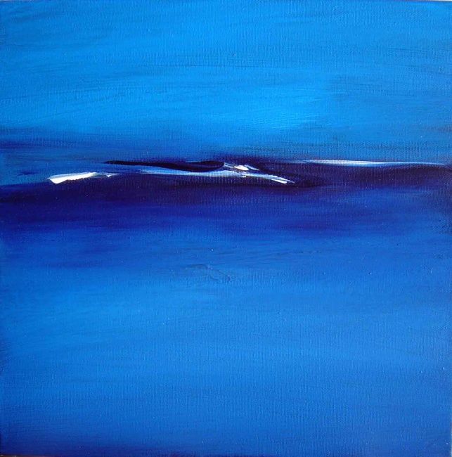 Peinture intitulée "Carré bleu" par Valia Solène, Œuvre d'art originale