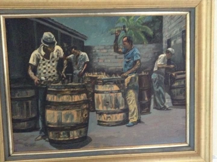 Peinture intitulée "The Blacksmiths" par Van Pitterson, Œuvre d'art originale, Huile