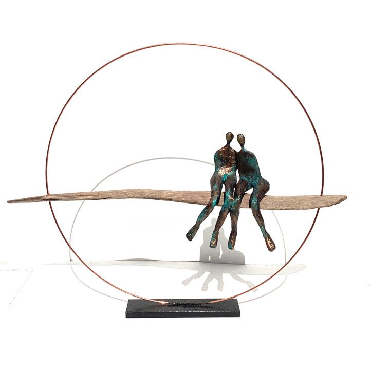 Escultura intitulada "Sérénité, Couple am…" por Vanessa Renoux, Obras de arte originais, Papel