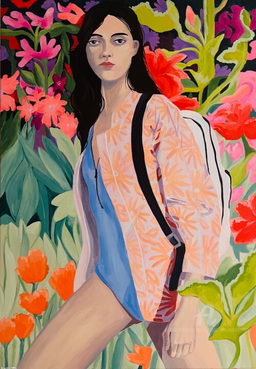 Painting titled "Bloom" by Vanessa Van Meerhaeghe, Original Artwork, Acrylic
