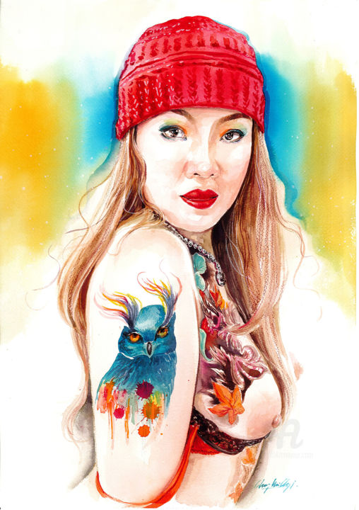 Pintura intitulada "Shine out loud seri…" por Vanessa Chyi, Obras de arte originais, Aquarela