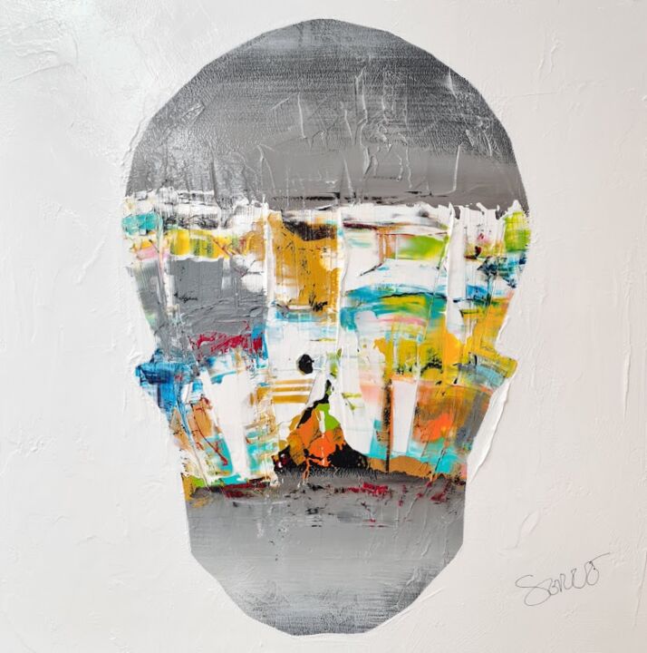 Pintura intitulada "il cranio" por Abstract Paintings Serge, Obras de arte originais, Acrílico