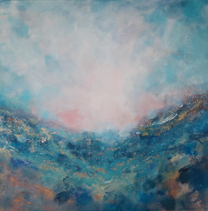 Malerei mit dem Titel "Sky and sea" von Vanja Zanze, Original-Kunstwerk, Acryl