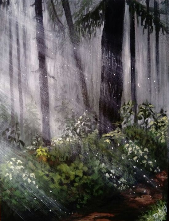绘画 标题为“The Forest Path” 由Tatyana Knyazeva, 原创艺术品, 彩画