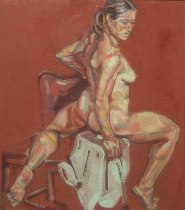 绘画 标题为“nude on stool” 由James Wardroper, 原创艺术品, 油