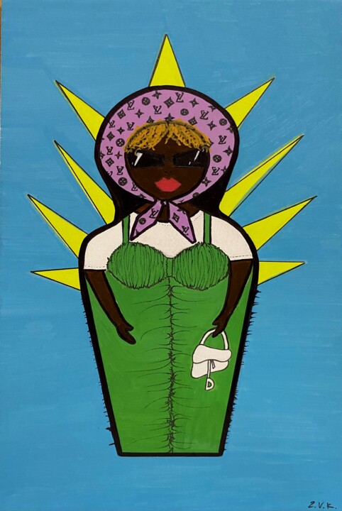 「Afro Matryoshka」というタイトルの絵画 Vera Zvyaginaによって, オリジナルのアートワーク, アクリル