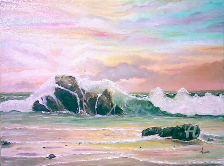 Painting titled "PLAGE DE REVE" by Vera, Original Artwork, Other