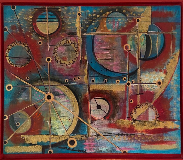 Картина под названием "Le temps est illuso…" - Véronique Constantin, Подлинное произведение искусства, Акрил