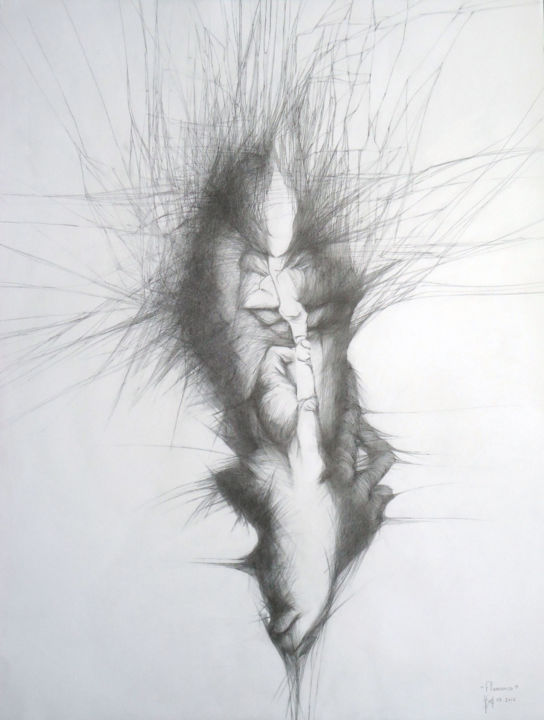 Dessin intitulée "FLAMENCO" par Véronique Ducreux, Œuvre d'art originale, Crayon
