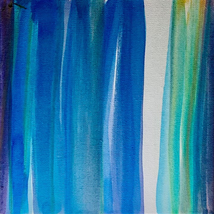 Peinture intitulée "Lignes couleurs 8" par Véronique Missud (Musique), Œuvre d'art originale, Encre Monté sur Châssis en bois