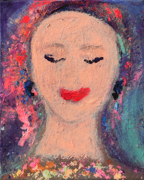 Pintura titulada "Olga" por Véronique Wibaux, Obra de arte original, Acrílico Montado en Bastidor de camilla de madera