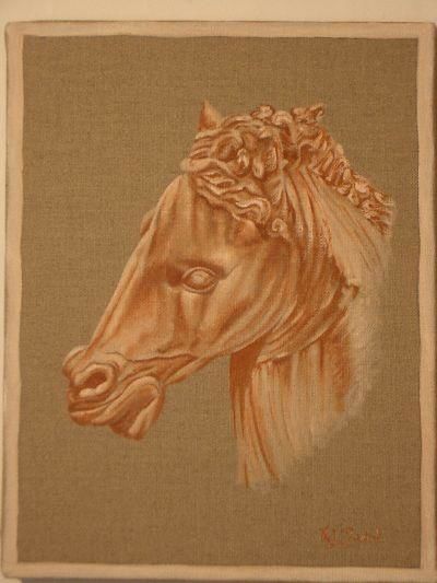 Картина под названием "Tête de cheval " - Véronique Pastel, Подлинное произведение искусства