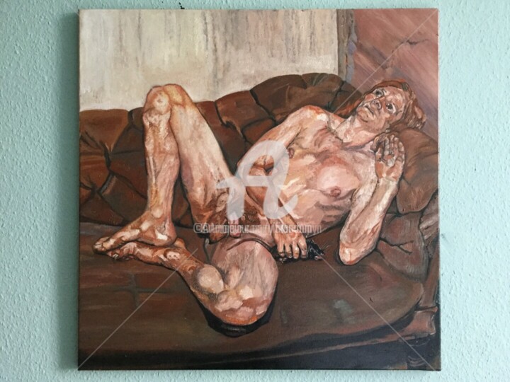 Naked man with rat - Art Gallery WA