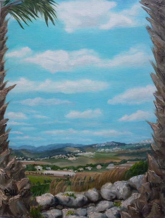 Картина под названием "View of the Galilee" - Victoria Shevchenko, Подлинное произведение искусства, Масло