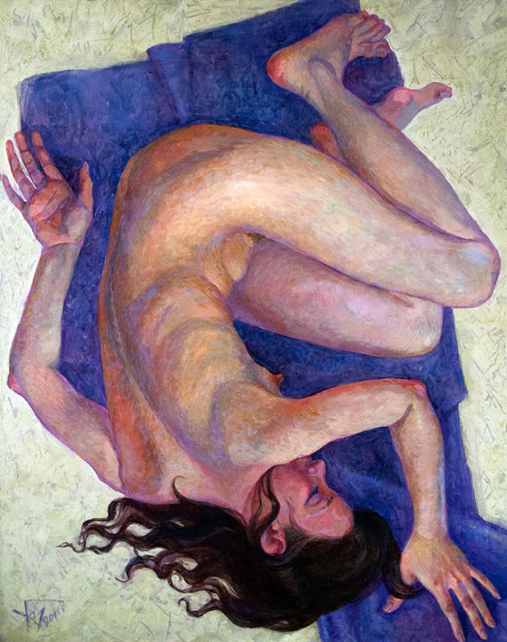 Malerei mit dem Titel "Sleeping I" von Victoria Udalova, Original-Kunstwerk, Öl