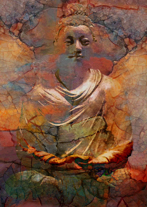 Painting titled "Lord Buddha" by Vijit Pillai, Original Artwork, Acrylic