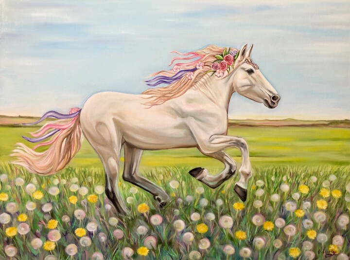 绘画 标题为“Spring expanse” 由Viktoryia Lautsevich, 原创艺术品, 油
